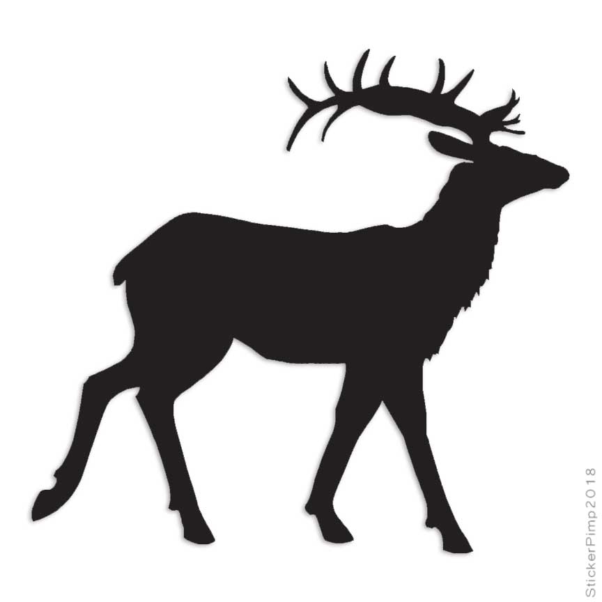 Reindeer Elk, Vinyl Decal Sticker, Multiple Colors & Sizes #2815