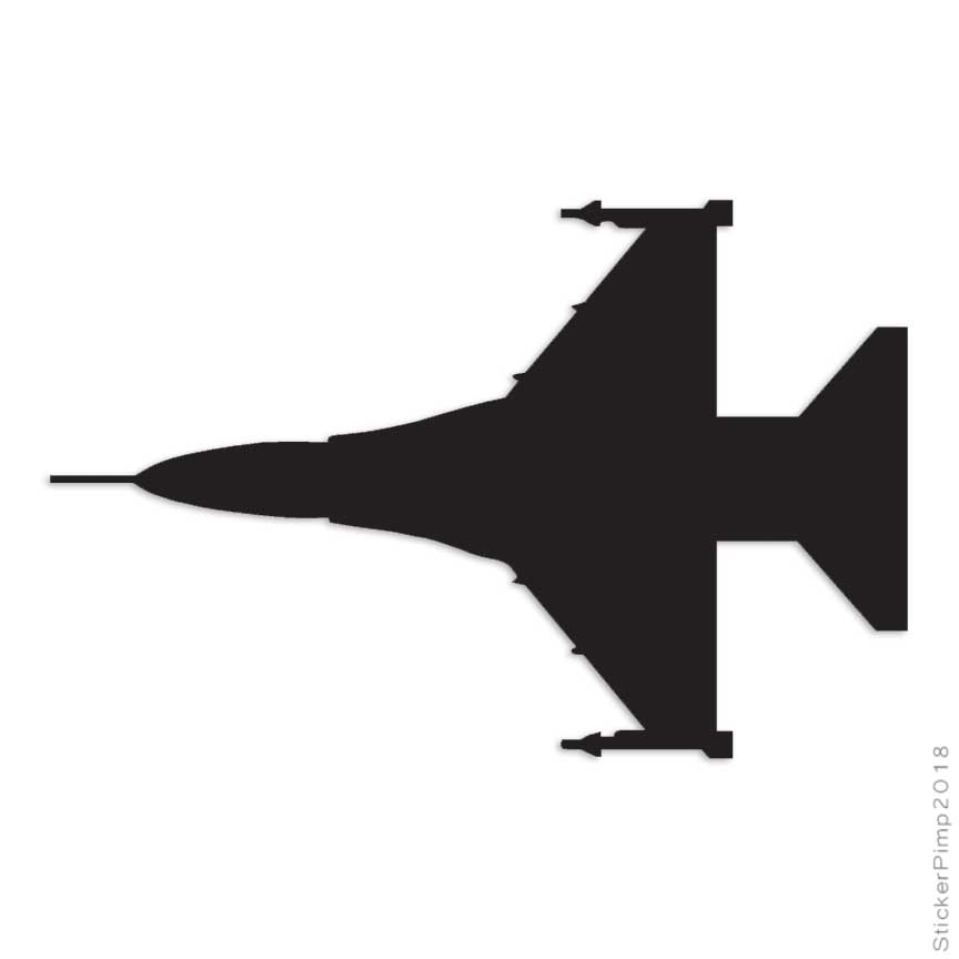 Fighter Jet Silhouette, Vinyl Decal Sticker, Multiple Colors & Sizes #2833