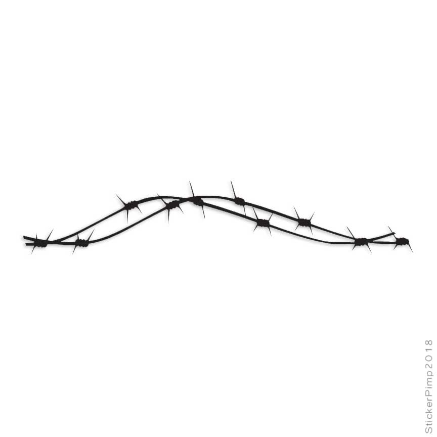 Barbed Wire Bobbed, Vinyl Decal Sticker, Multiple Colors & Sizes #2880