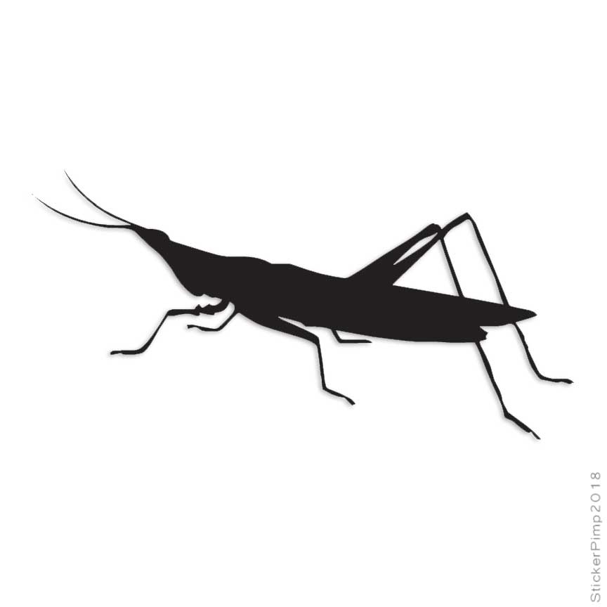 Cricket Grasshopper, Vinyl Decal Sticker, Multiple Colors & Sizes #2896