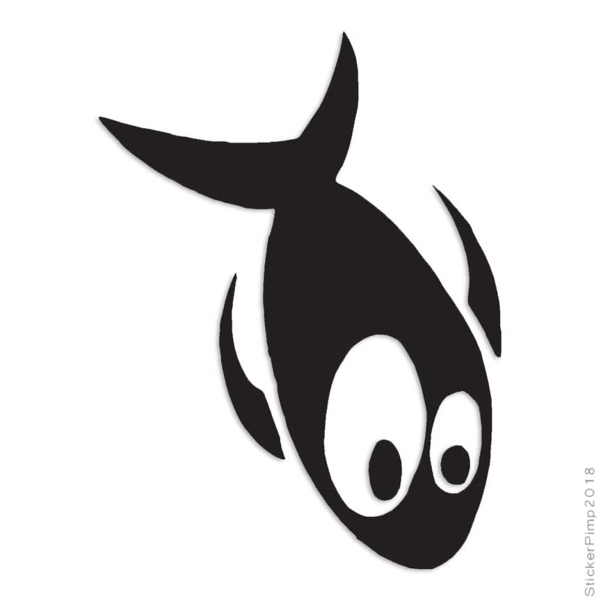 Cute Fish Art, Vinyl Decal Sticker, Multiple Colors & Sizes #300