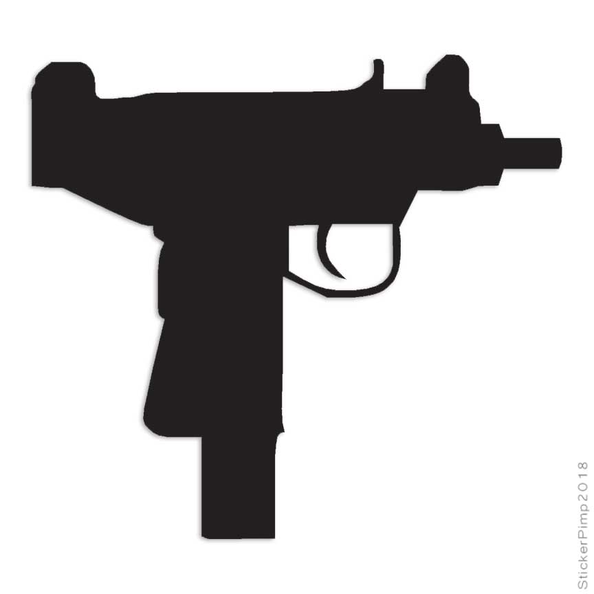 Uzi Machine Automatic Pistol, Vinyl Decal Sticker, Multiple Colors & Sizes #3001