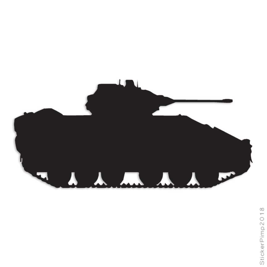 Tank Military Bradley, Vinyl Decal Sticker, Multiple Colors & Sizes #3035