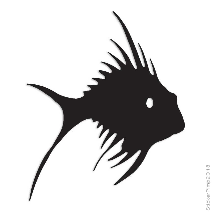 Fish Tribal Spike, Vinyl Decal Sticker, Multiple Colors & Sizes #305