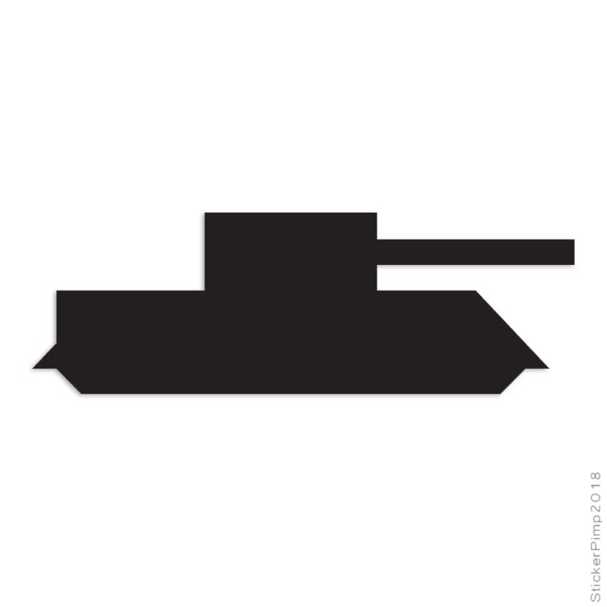 Block Toy Tank Silhouette, Vinyl Decal Sticker, Multiple Colors & Sizes #3052
