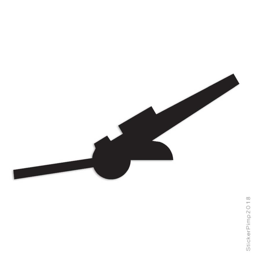 Cannon Artillery Military, Vinyl Decal Sticker, Multiple Colors & Sizes #3056
