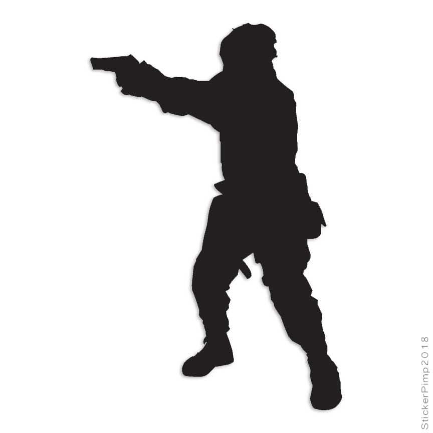 Soldier Pistol, Vinyl Decal Sticker, Multiple Colors & Sizes #3068