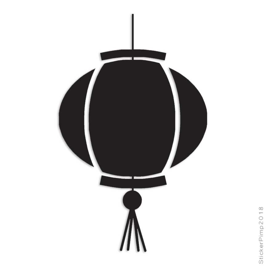 Oriental Lantern Paper, Vinyl Decal Sticker, Multiple Colors & Sizes #3098