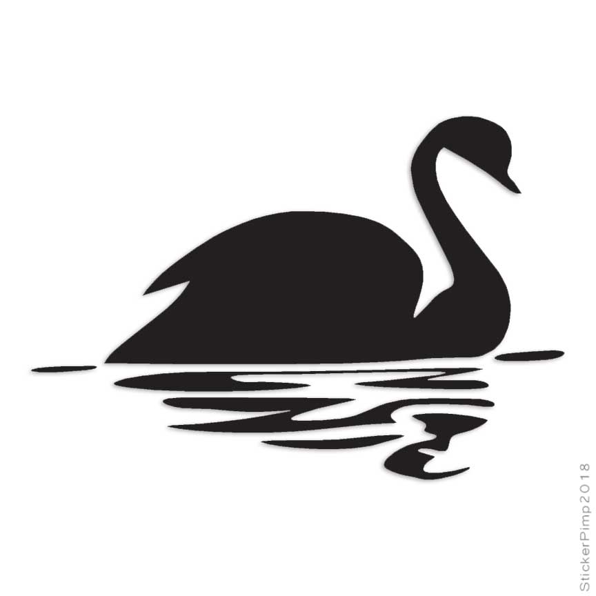 Swan Swimming Art, Vinyl Decal Sticker, Multiple Colors & Sizes #3228