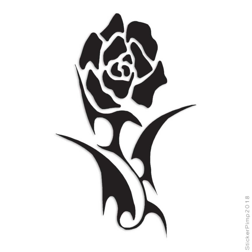 Tribal Rose, Vinyl Decal Sticker, Multiple Colors & Sizes #3320