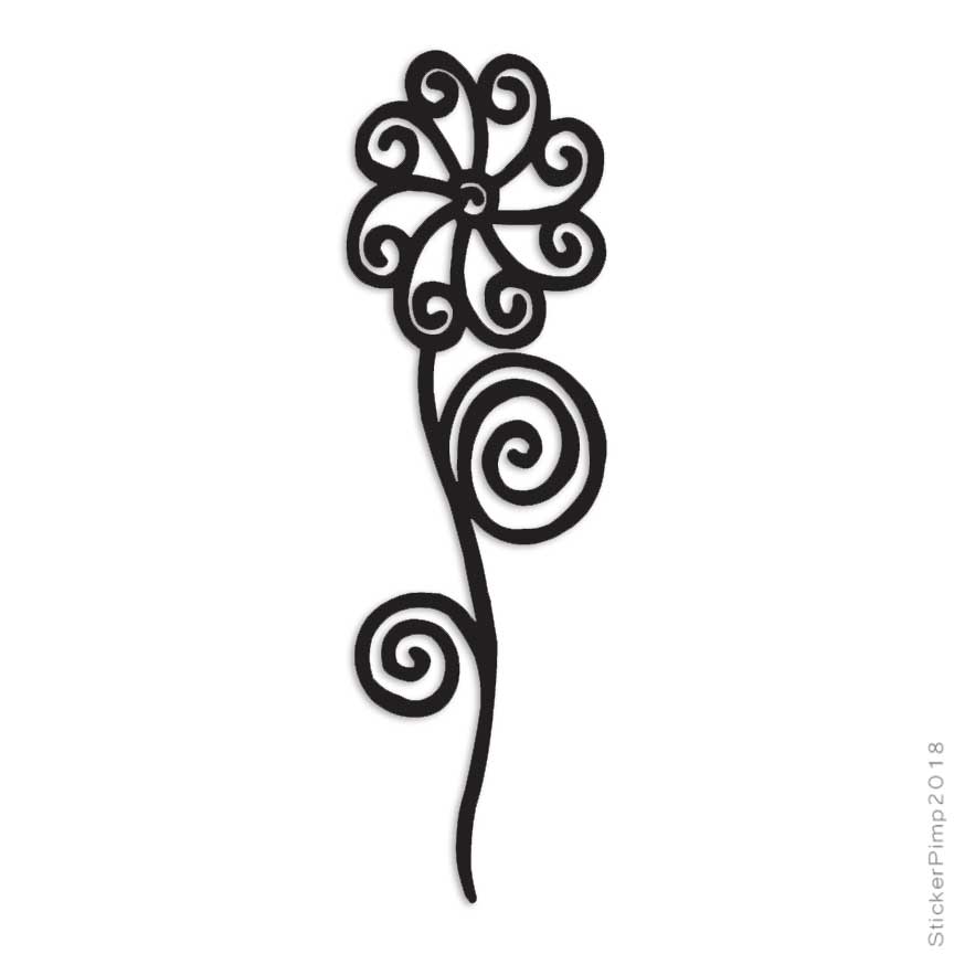 Daisy Swirl Flower, Vinyl Decal Sticker, Multiple Colors & Sizes #3326