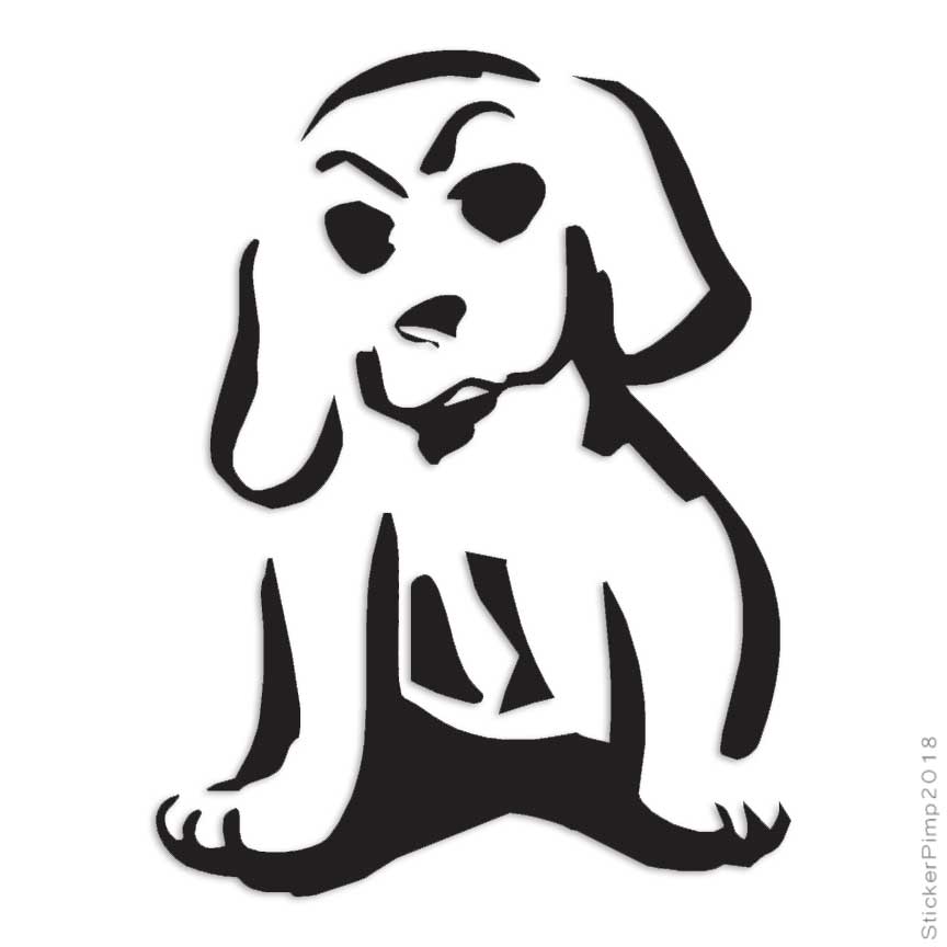 Cartoon Puppy Dog, Vinyl Decal Sticker, Multiple Colors & Sizes #3384