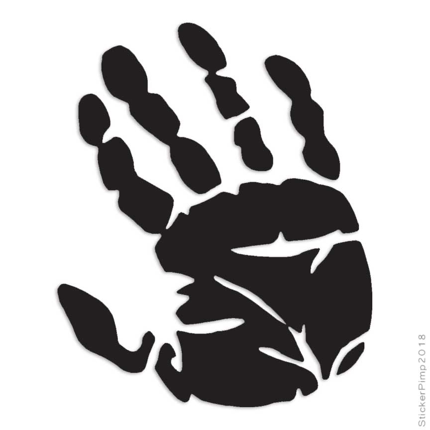 Hand Print, Vinyl Decal Sticker, Multiple Colors & Sizes #352