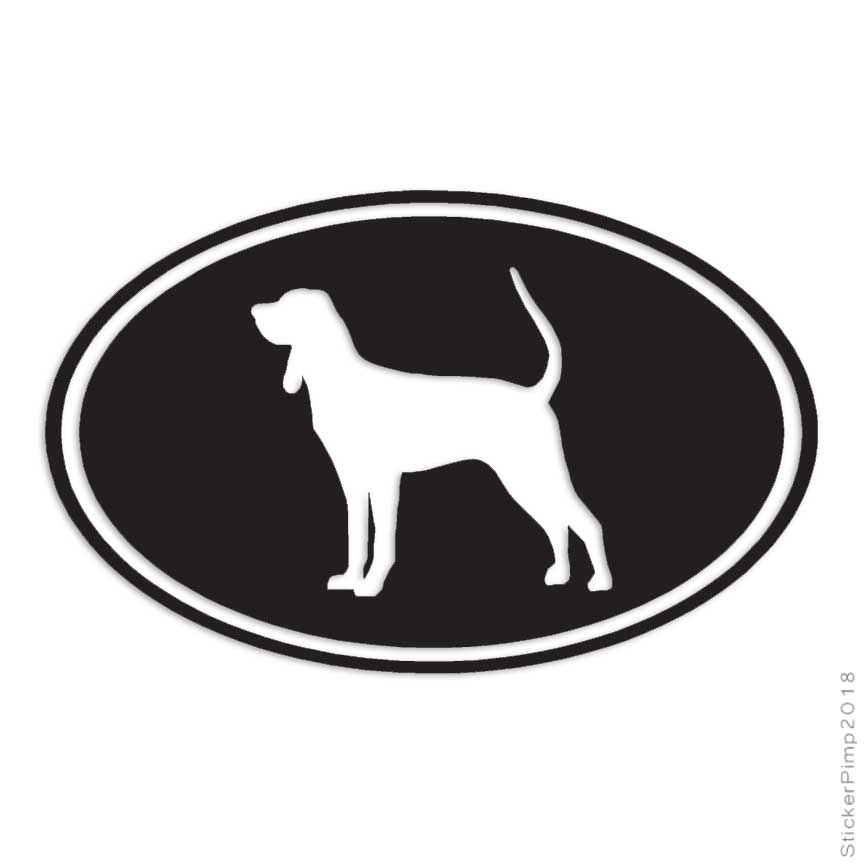 Black & Tan Coonhound Oval, Vinyl Decal Sticker, Multiple Colors & Sizes #3635