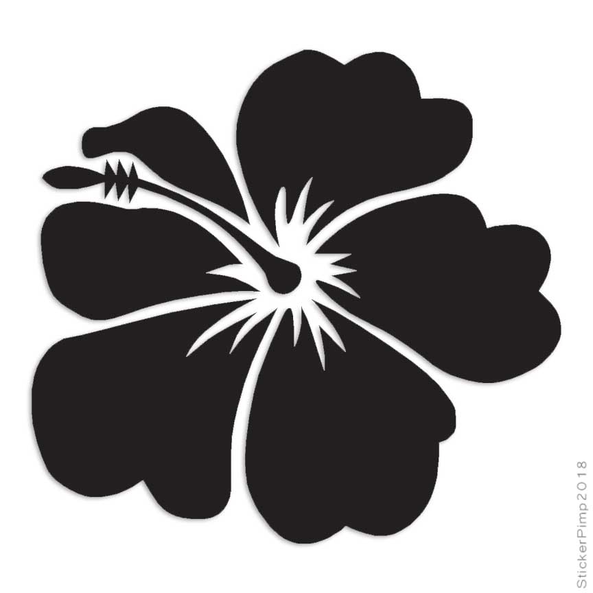 Flower Hibiscus Sorrell, Vinyl Decal Sticker, Multiple Colors & Sizes #369