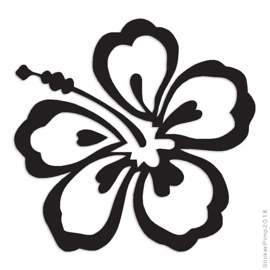 Hibiscus Flower Tropical, Vinyl Decal Sticker, Multiple Colors & Sizes #370