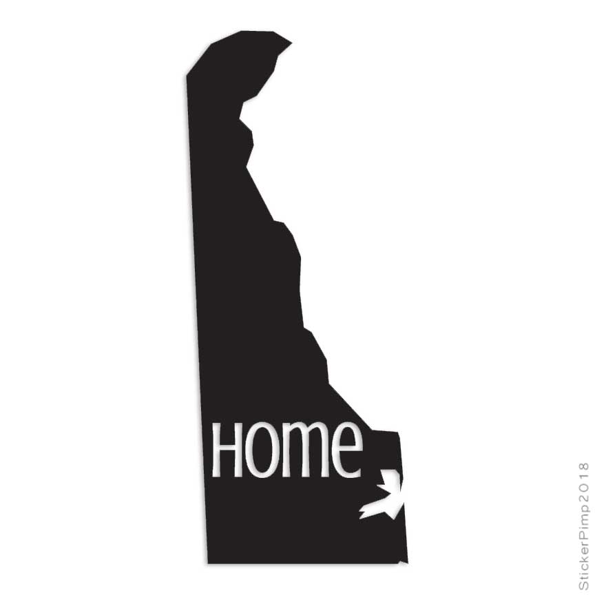 Size #3810 Delaware Home State Decal Sticker Choose Color 