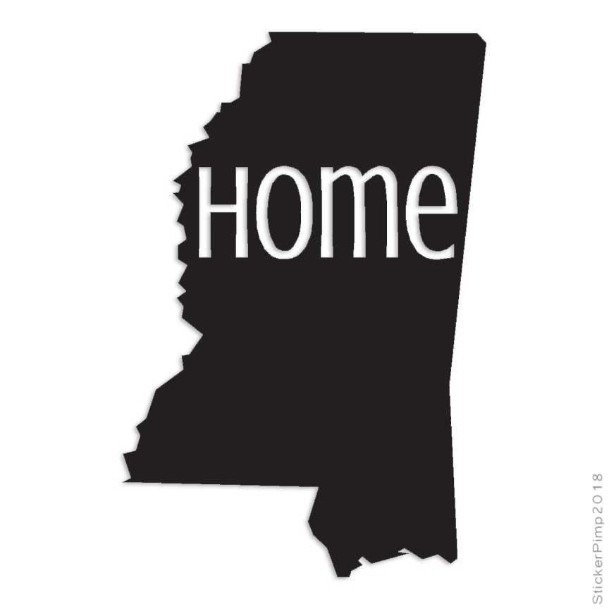 Mississippi Home State, Vinyl Decal Sticker, Multiple Colors & Sizes #3826