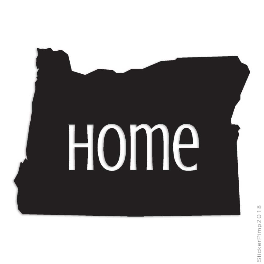 Oregon Home State, Vinyl Decal Sticker, Multiple Colors & Sizes #3839