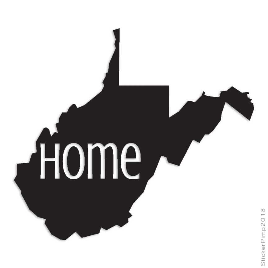 West Virginia Home State, Vinyl Decal Sticker, Multiple Colors & Sizes #3850