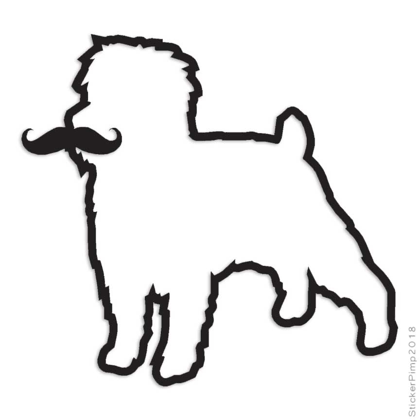 Affenpinscher Mustache, Vinyl Decal Sticker, Multiple Colors & Sizes #3927