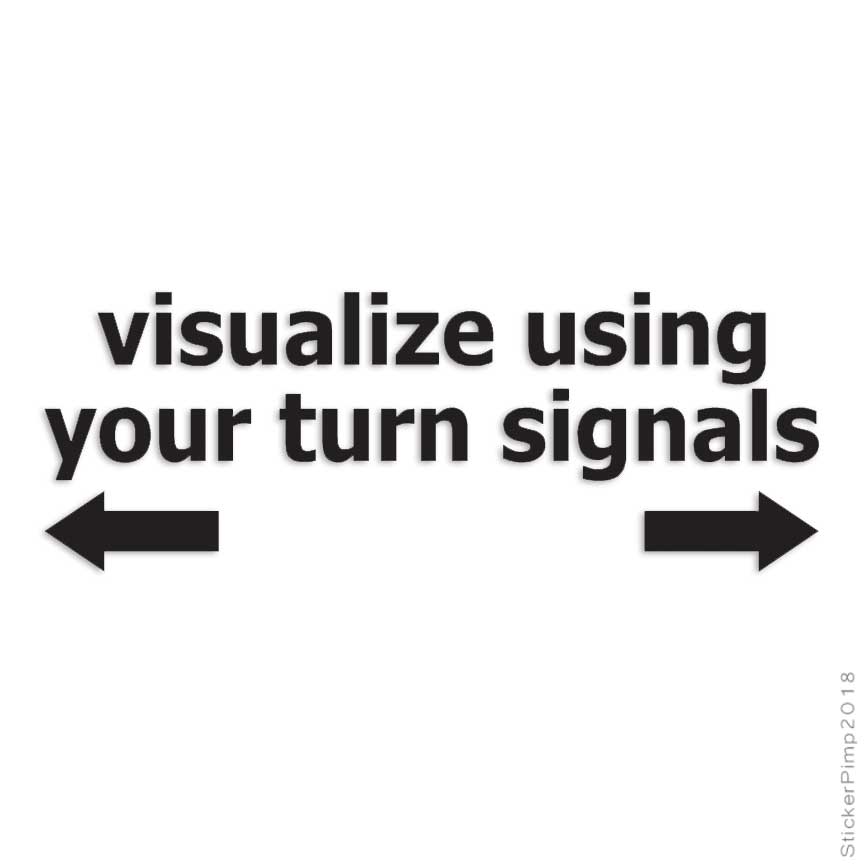 Visualize Turn Signals, Vinyl Decal Sticker, Multiple Colors & Sizes #3978