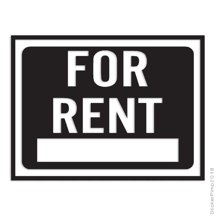 For Rent Business Sign, Vinyl Decal Sticker, Multiple Colors & Sizes #4008