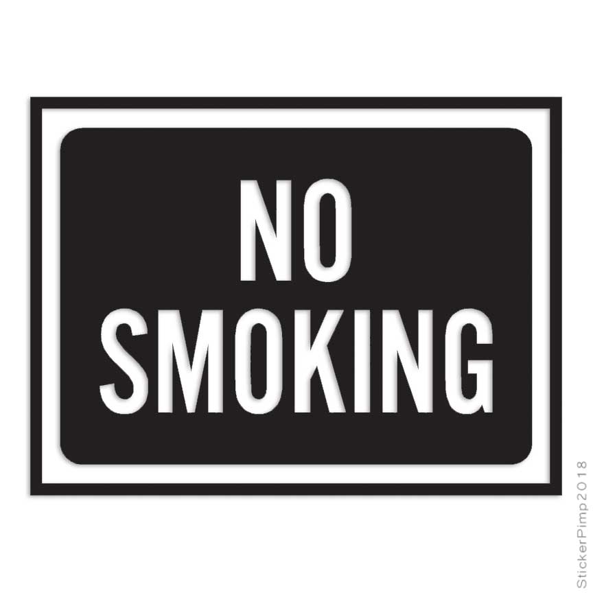 No Smoking Business Sign, Vinyl Decal Sticker, Multiple Colors & Sizes #4009