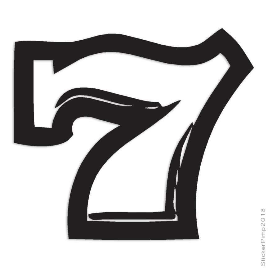 Lucky 7 Seven, Vinyl Decal Sticker, Multiple Colors & Sizes #4031