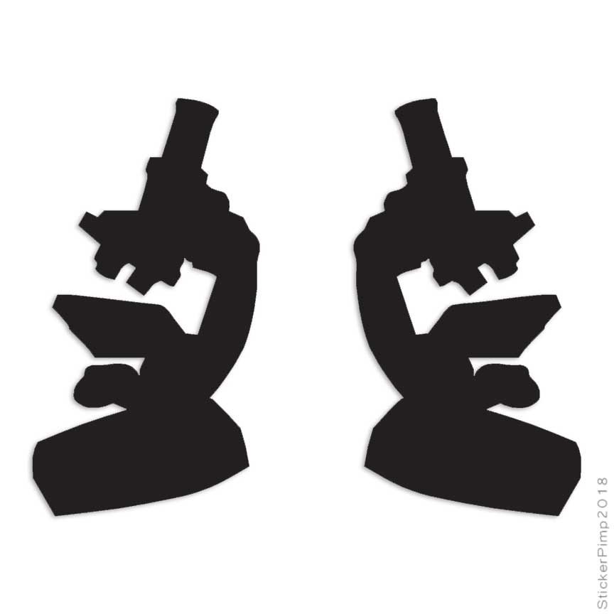 Pair of Microscopes, Vinyl Decal Sticker, Multiple Colors & Sizes #452 ...