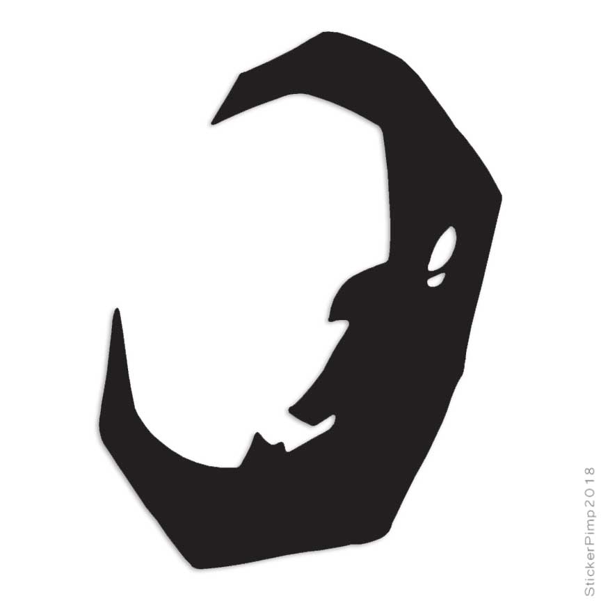 Moon Face Art, Vinyl Decal Sticker, Multiple Colors & Sizes #457