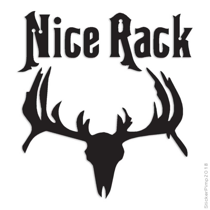 Nice Rack Moose Hunting, Vinyl Decal Sticker, Multiple Colors & Sizes #471