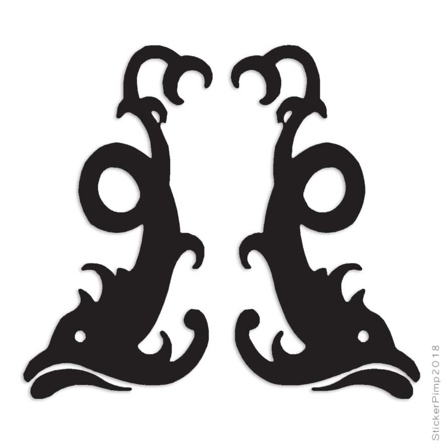 Pair of Tribal Fish, Vinyl Decal Sticker, Multiple Colors & Sizes #500