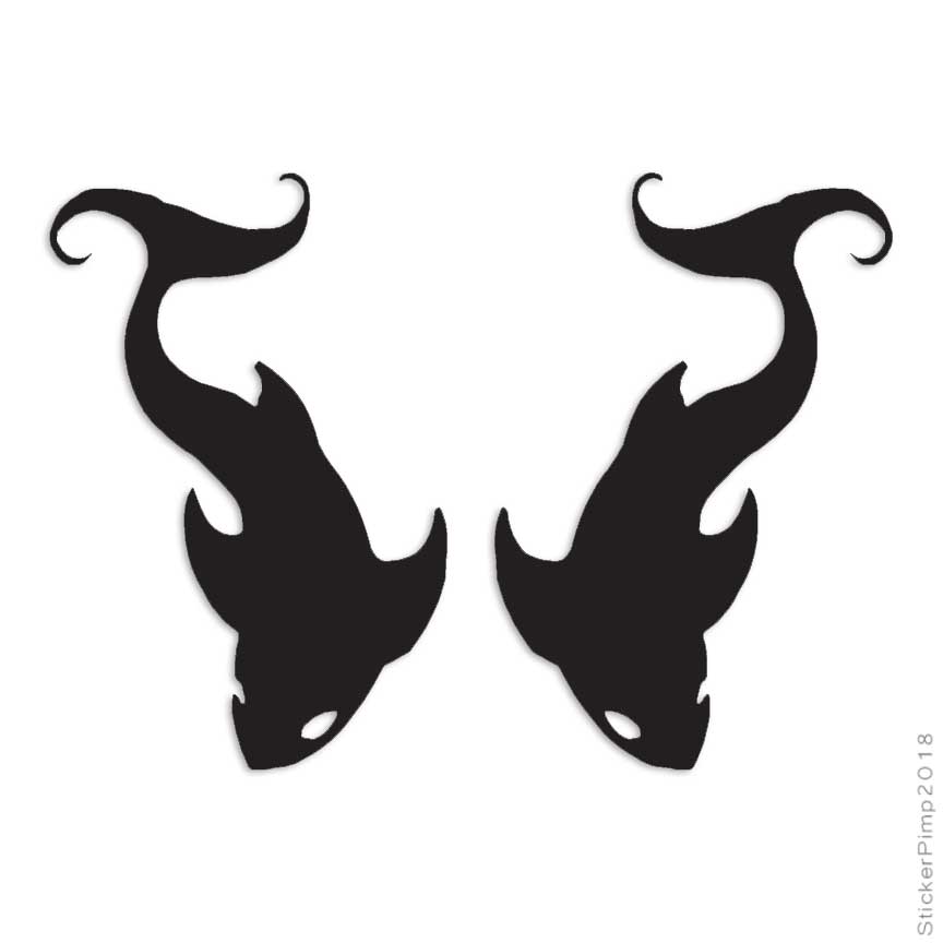 Pair of Tribal Fish, Vinyl Decal Sticker, Multiple Colors & Sizes #501