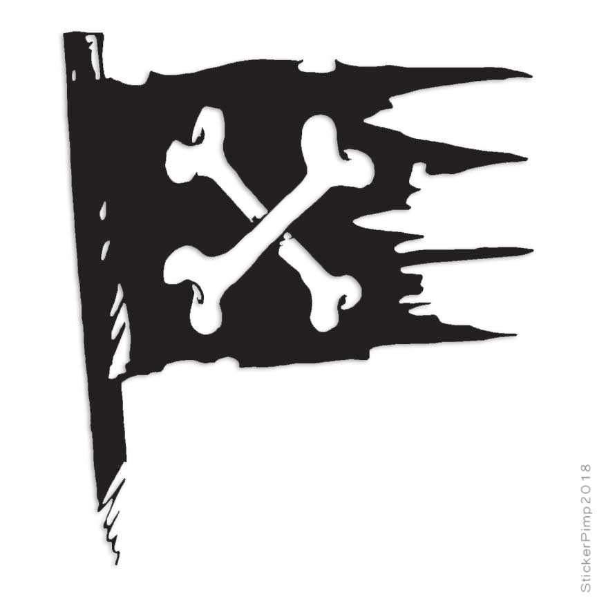 Pirate Flag Crossbones, Vinyl Decal Sticker, Multiple Colors & Sizes #533