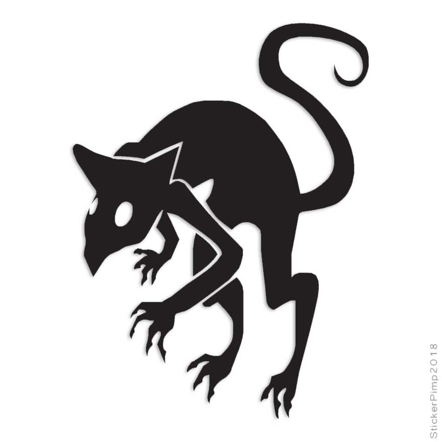 Rat Monster Scary, Vinyl Decal Sticker, Multiple Colors & Sizes #560