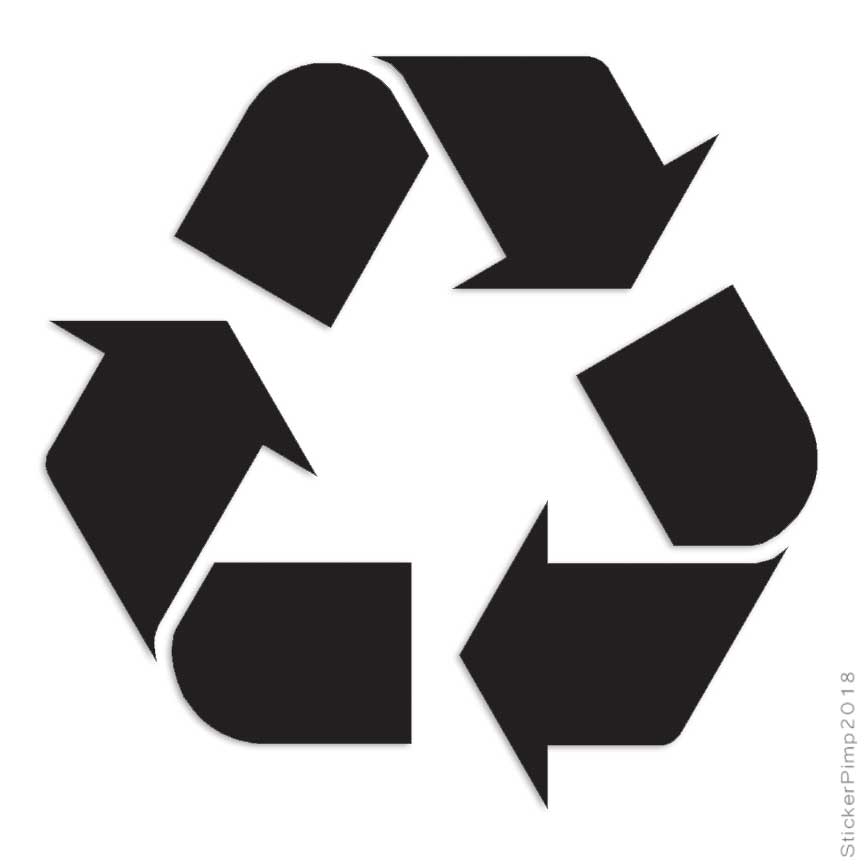 Recycling Symbol Recycle, Vinyl Decal Sticker, Multiple Colors & Sizes #567