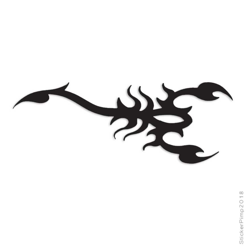Tribal Scorpion Art, Vinyl Decal Sticker, Multiple Colors & Sizes #602