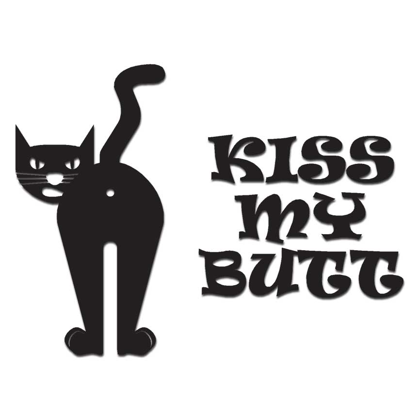 Cat Kiss My Butt, Vinyl Decal Sticker, Multiple Colors & Sizes #6103