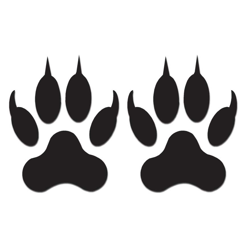 Wolf Tracks Prints, Vinyl Decal Sticker, Multiple Colors & Sizes #6158