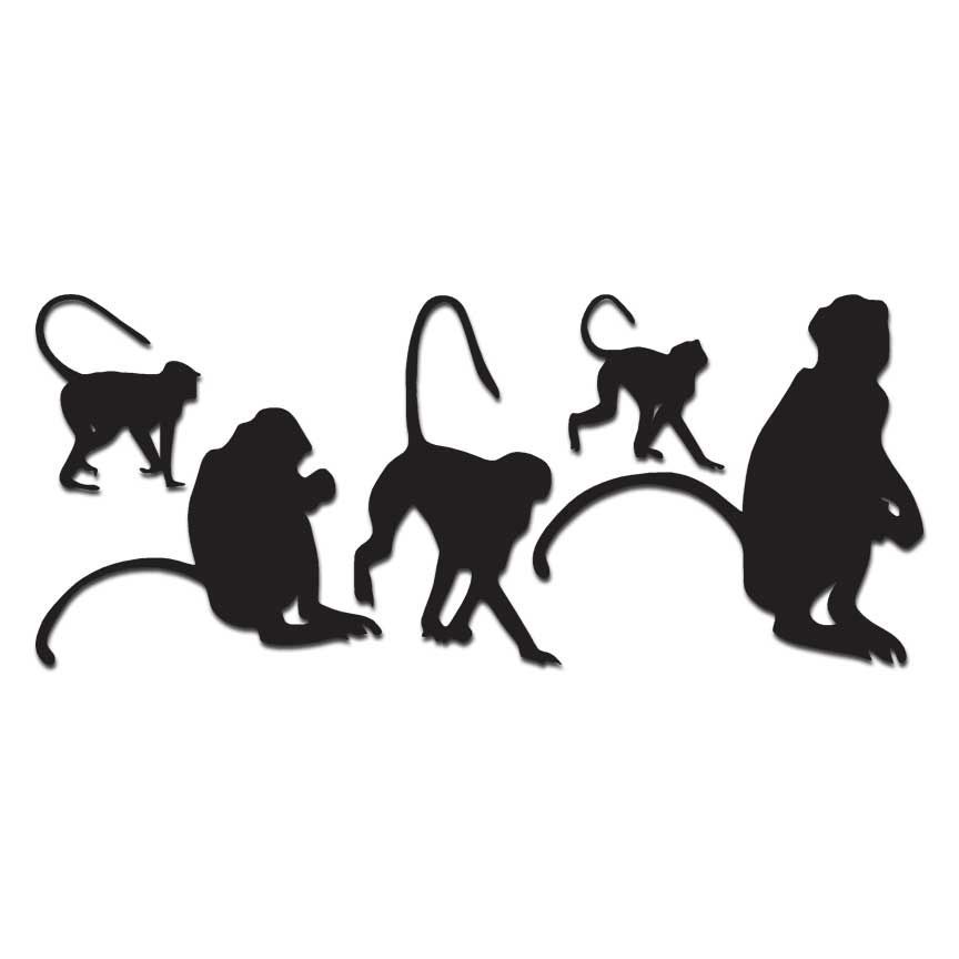 Monkeys, Vinyl Decal Sticker, Multiple Colors & Sizes #6169
