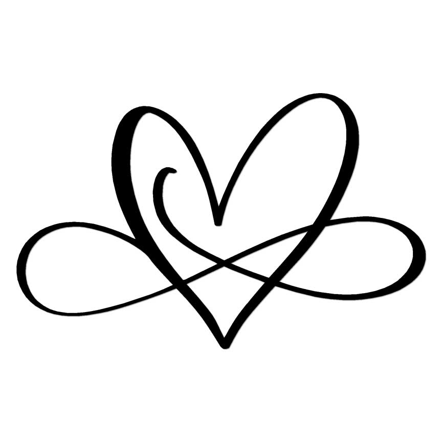 Heart Infinity, Vinyl Decal Sticker, Multiple Colors & Sizes #6304