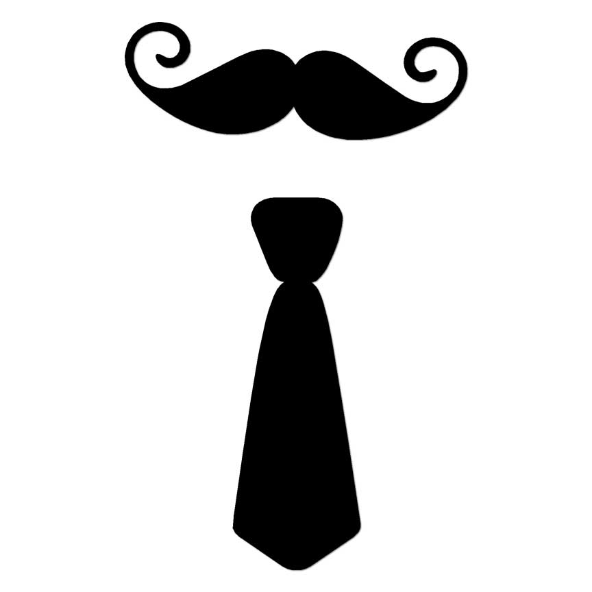 Mustache Tie, Vinyl Decal Sticker, Multiple Colors & Sizes #6320