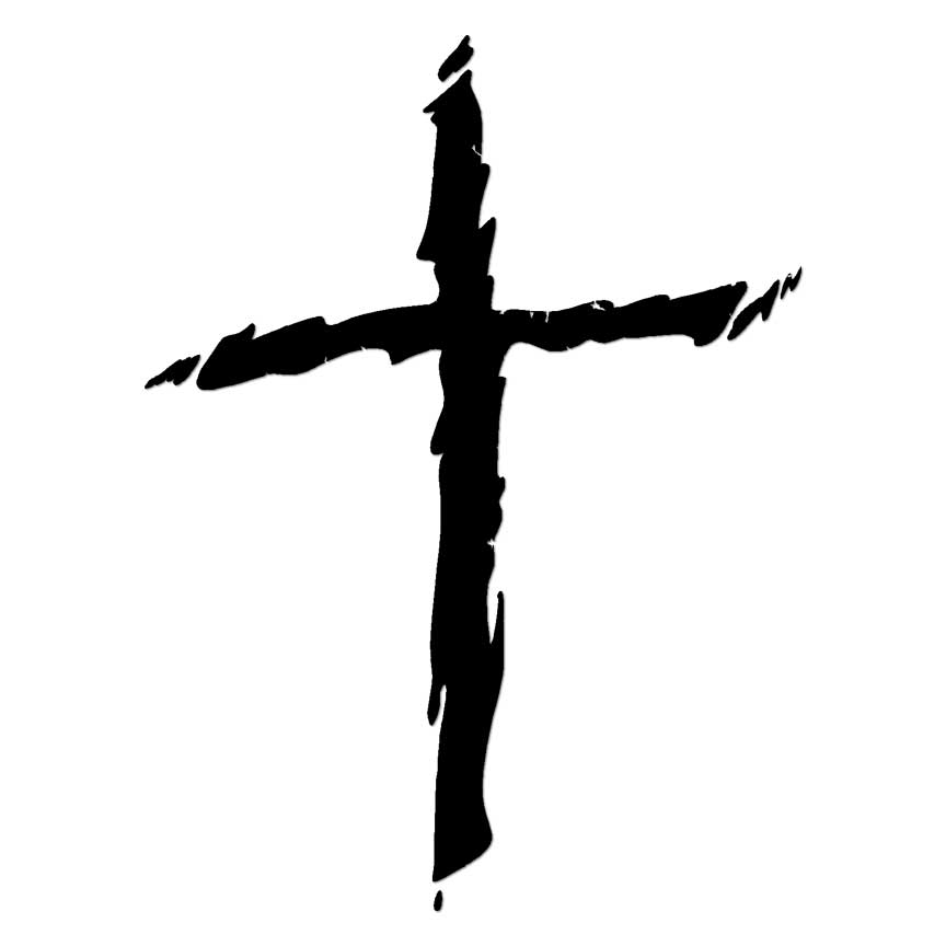 Brush Stroke Cross, Vinyl Decal Sticker, Multiple Colors & Sizes #6330