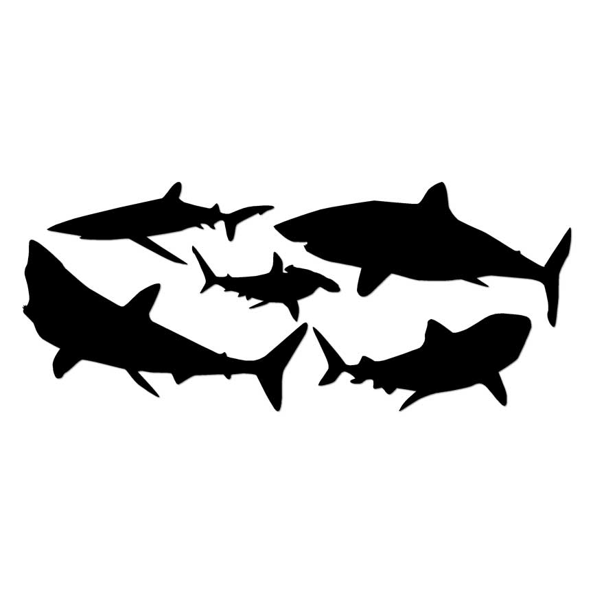 Sharks, Vinyl Decal Sticker, Multiple Colors & Sizes #6339