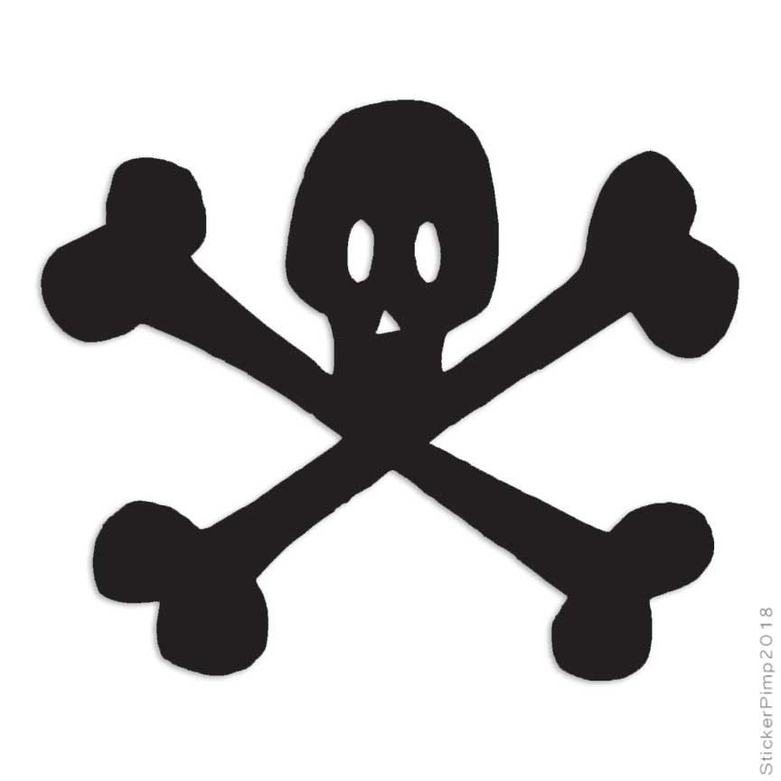 Skull Crossbones, Vinyl Decal Sticker, Multiple Colors & Sizes #635