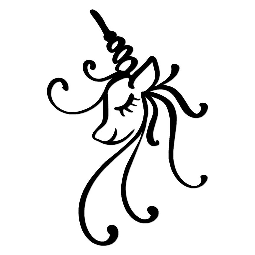 Cute Unicorn Head, Vinyl Decal Sticker, Multiple Colors & Sizes #6373