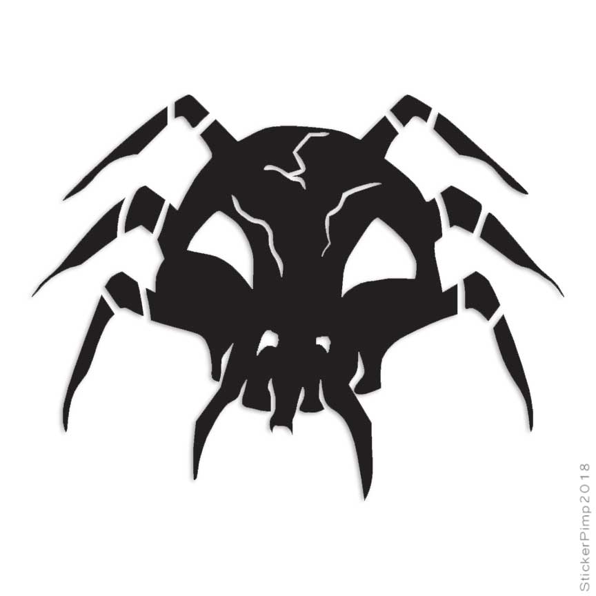 Skull Spider, Vinyl Decal Sticker, Multiple Colors & Sizes #641