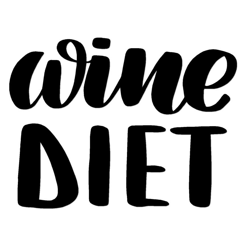 Wine Diet, Vinyl Decal Sticker, Multiple Colors & Sizes #6489