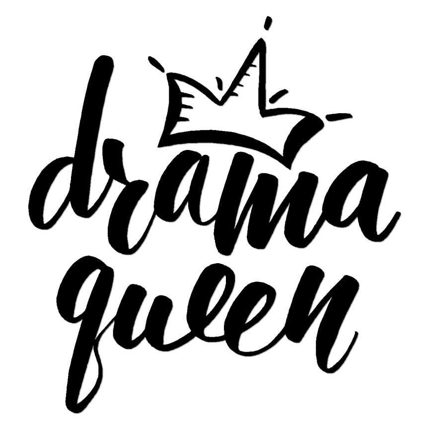 Drama Queen Crown, Vinyl Decal Sticker, Multiple Colors & Sizes #6504